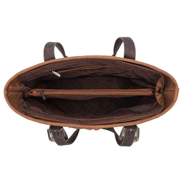 Load image into Gallery viewer, MW1280G-8317BR - Montana West Buckle Collection Concealed Carry Tote

