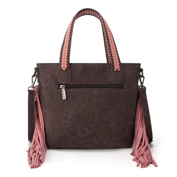 Load image into Gallery viewer, MW1295G-8313WPK - Montana West Tooled Aztec Tote/Crossbody with Wallet Set - Pink
