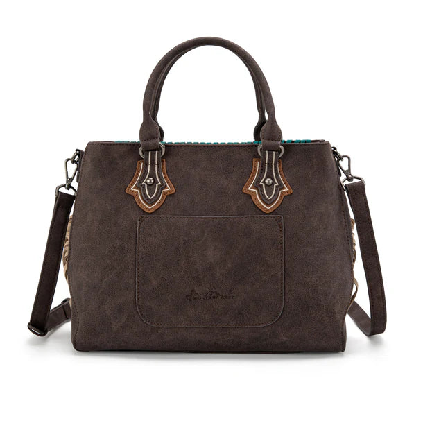 Load image into Gallery viewer, MW1302-8322TN - Montana West Concho Fringe Tote/Crossbody - Tan
