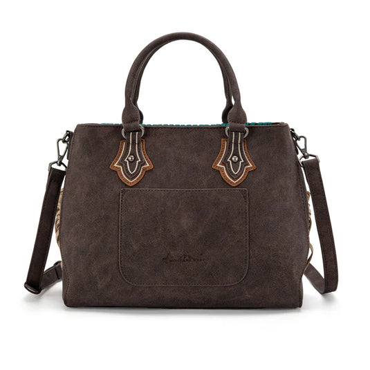 MW1302-8322TN - Montana West Concho Fringe Tote/Crossbody - Tan