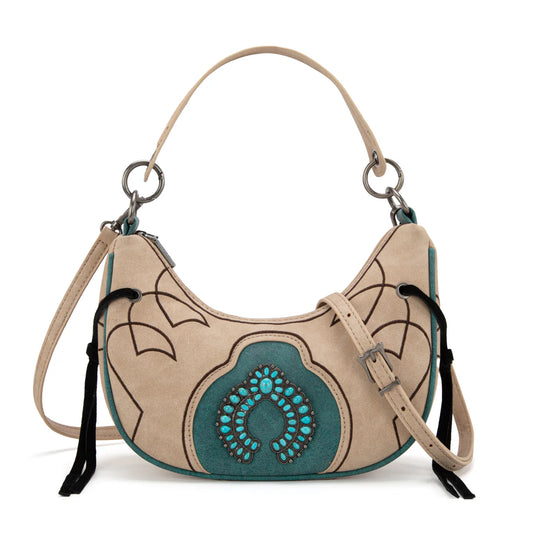 MW1302-919TN - Montana West Concho Collection Crescent Crossbody Bag