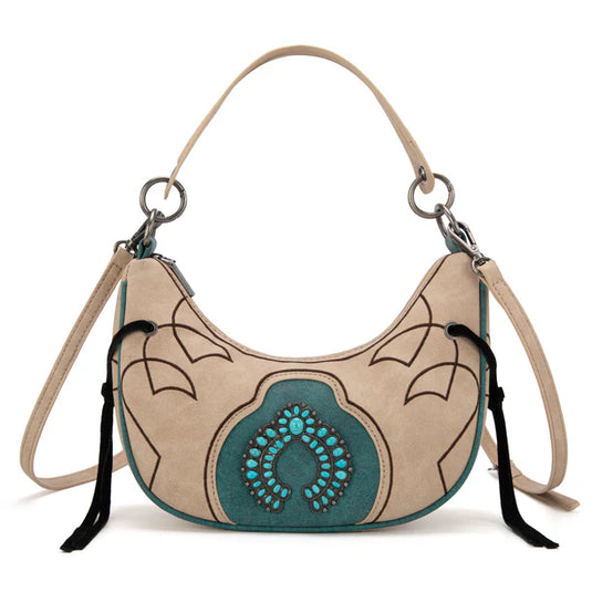 MW1302-919TN - Montana West Concho Collection Crescent Crossbody Bag