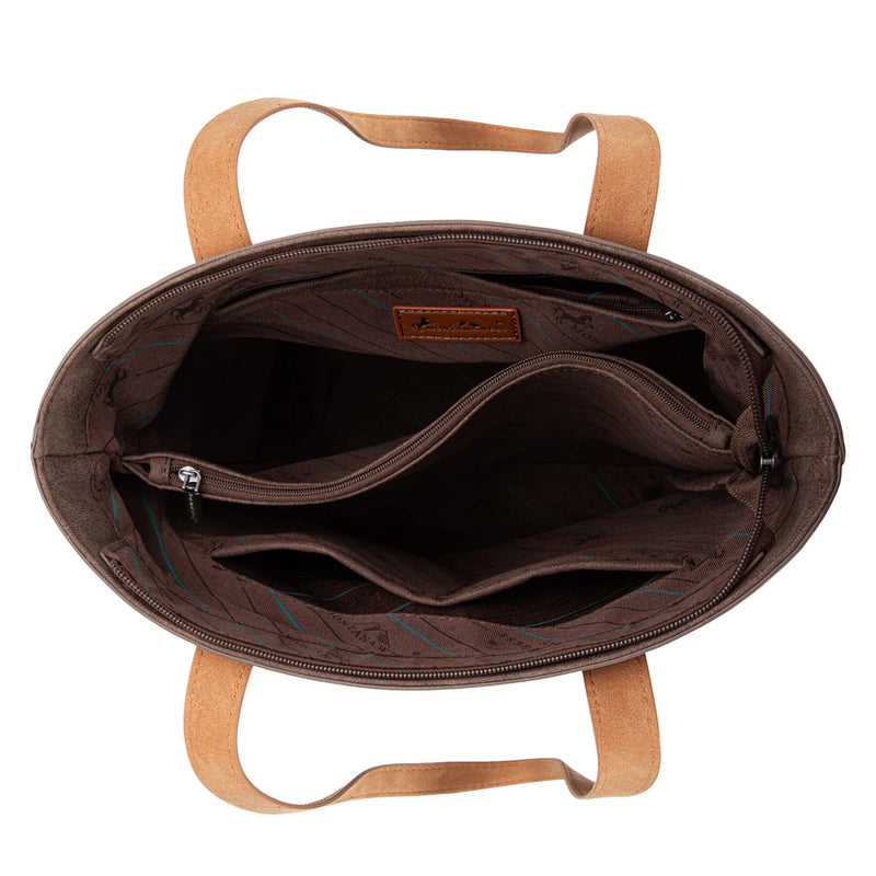 Load image into Gallery viewer, MW1312G-8317CF - Montana West Embroidered Collection Tote - Coffee
