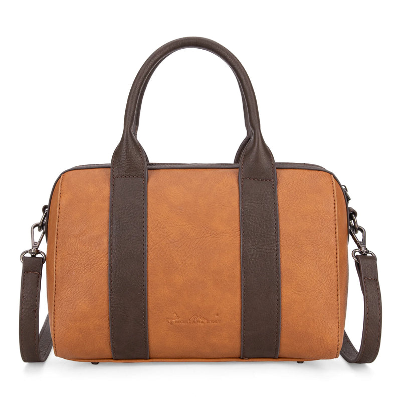 Load image into Gallery viewer, MW1313-9800BR - Montana West Embroidered Barrel Satchel Bag/Crossbody
