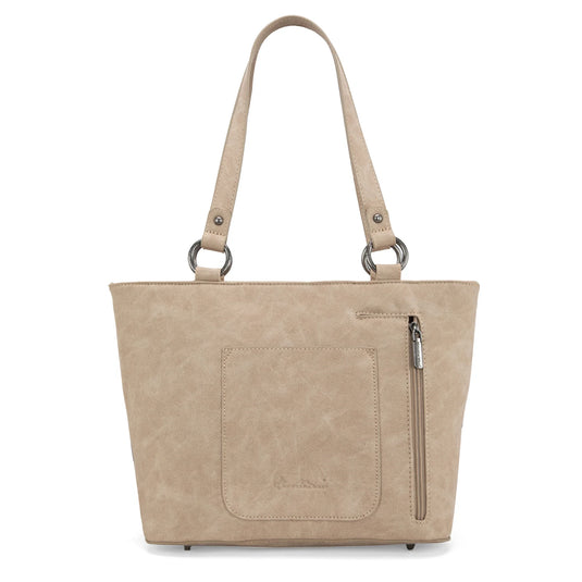 MW1315G-8317TN - Montana West Embroidered Collection Concealed Carry Tote - Tan