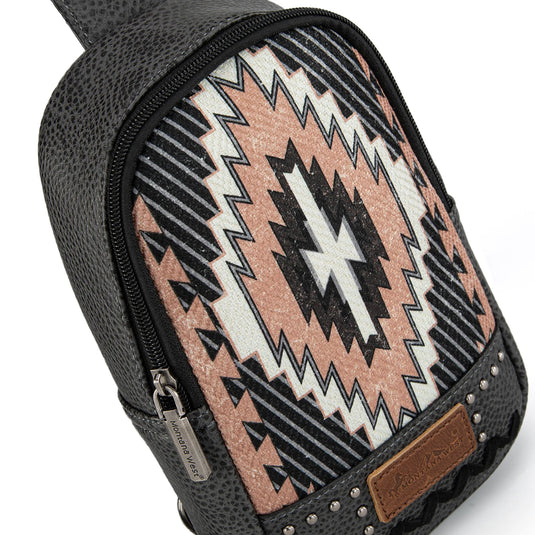 MW1316-2100BK - Montana West Aztec Collection Sling Bag