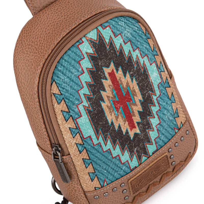 Load image into Gallery viewer, MW1316-2100TQ - Montana West Aztec Collection Sling Bag
