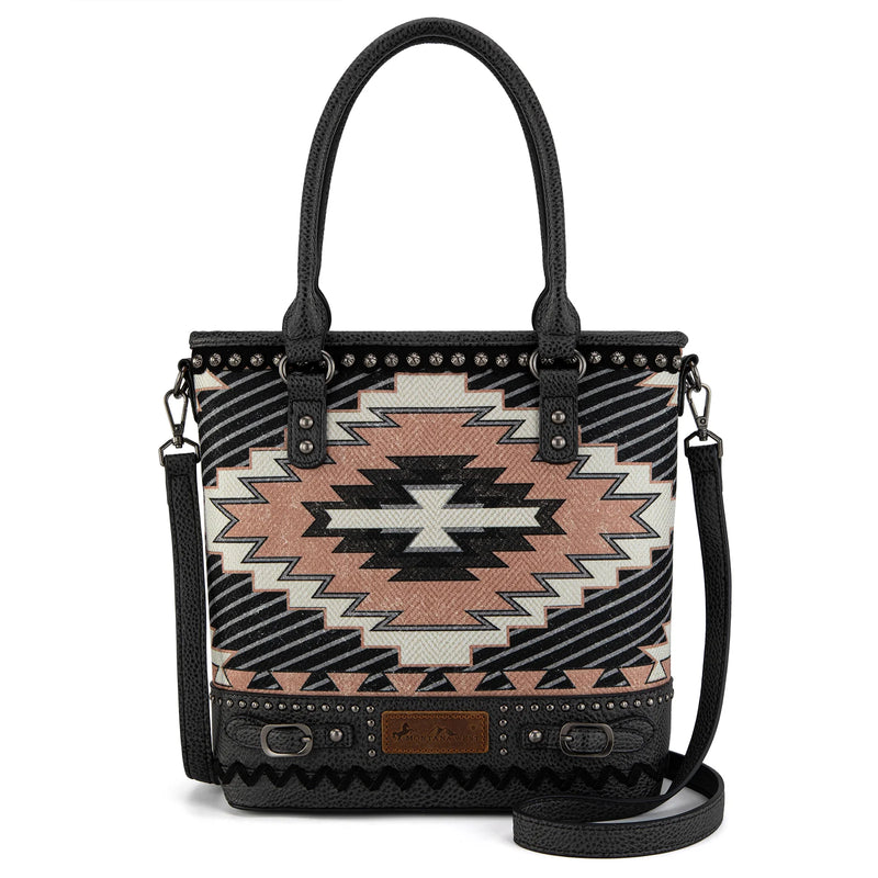Load image into Gallery viewer, MW1316G-8250BK - Montana West Aztec Collection Concealed Carry Tote/Crossbody
