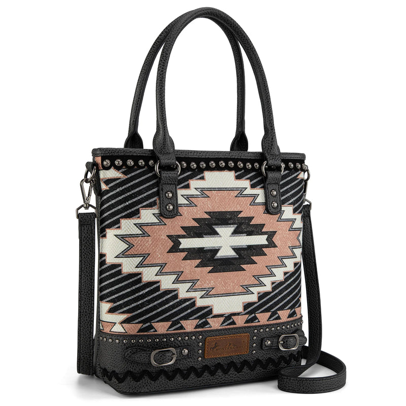 Load image into Gallery viewer, MW1316G-8250BK - Montana West Aztec Collection Concealed Carry Tote/Crossbody
