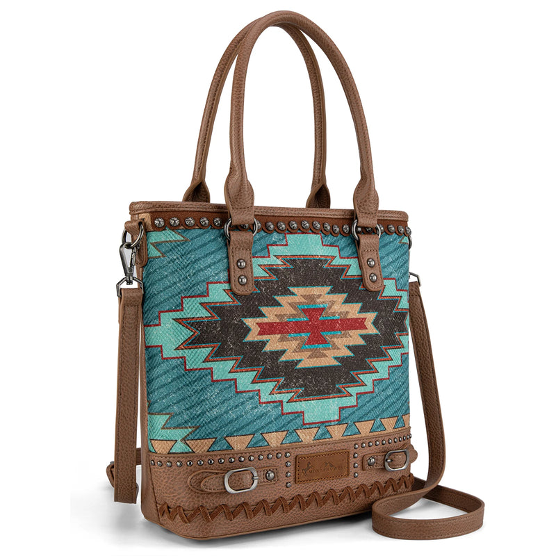 Load image into Gallery viewer, MW1316G-8250TQ -  Montana West Aztec Collection Concealed Carry Tote/Crossbody
