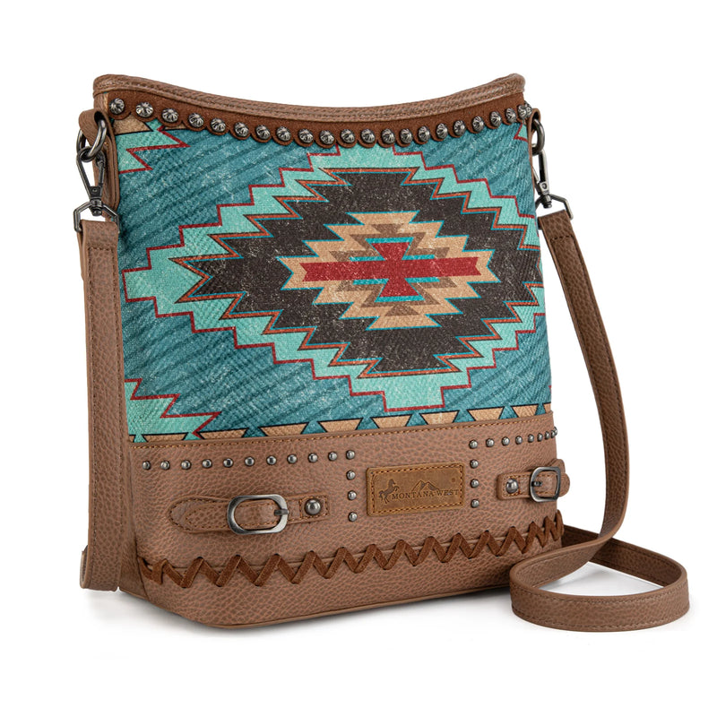 Load image into Gallery viewer, MW1316G-9181TQ - Montana West Aztec Collection Concealed Carry Crossbody
