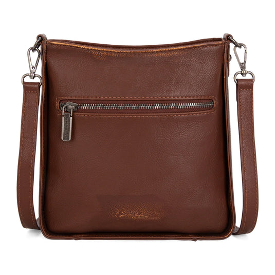 MW1317-8360BR - Montana West Embroidered Aztec Crossbody - Brown