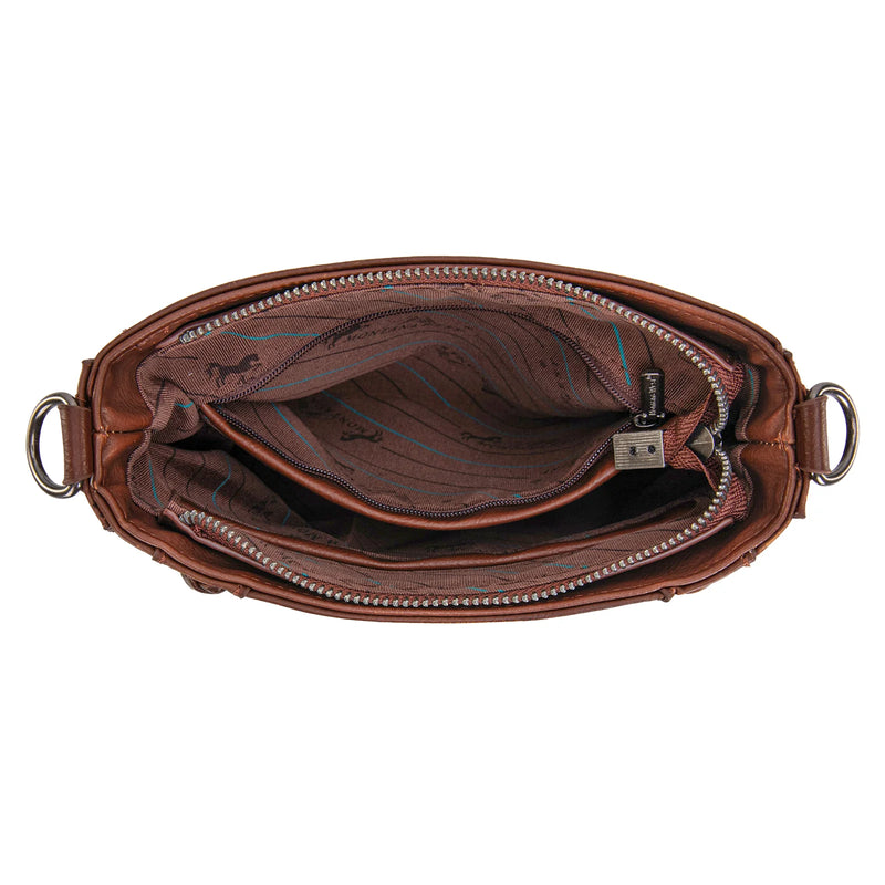 Load image into Gallery viewer, MW1317-8360BR - Montana West Embroidered Aztec Crossbody - Brown
