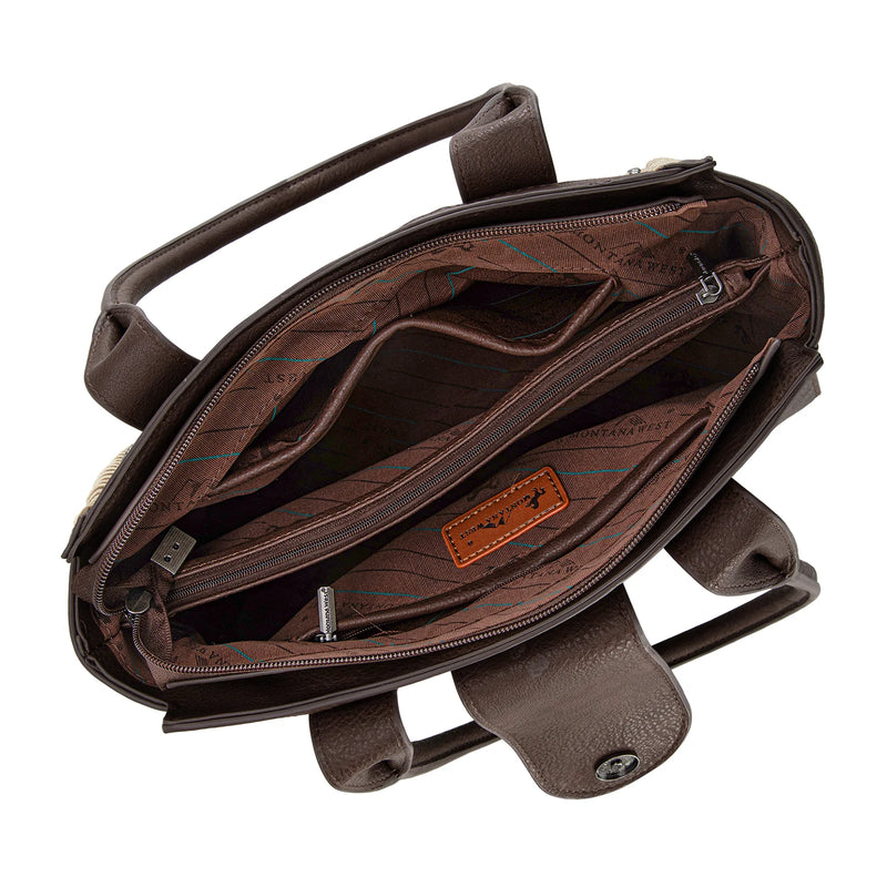 Load image into Gallery viewer, MW1322G-8250CF - Montana West Tooled Concho Concealed Carry Tote
