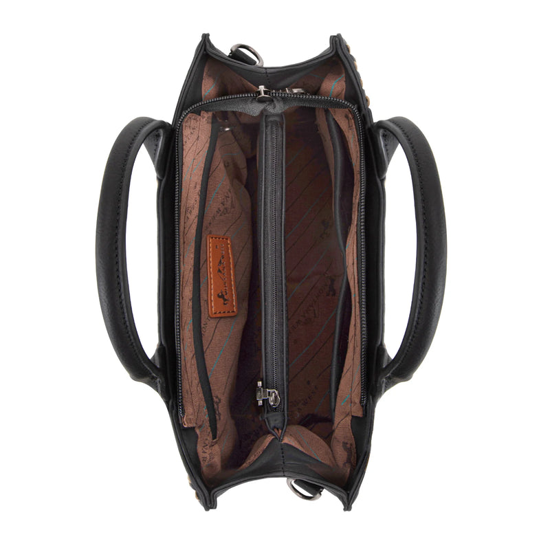 Load image into Gallery viewer, MW1323-8011BK - Montana West Tooled Collection Tote/Crossbody
