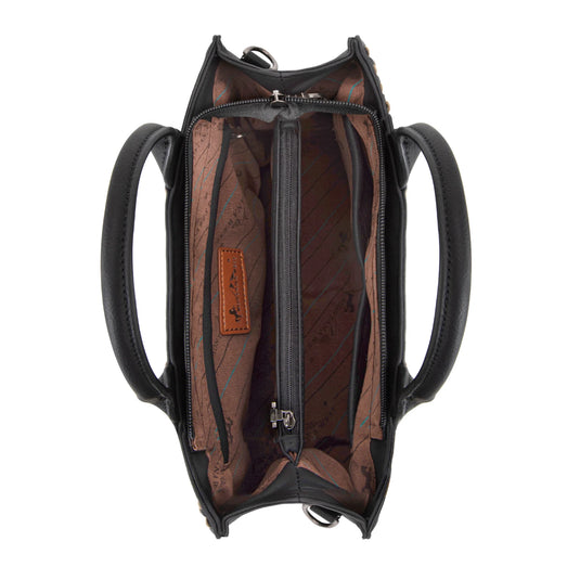 MW1323-8011BK - Montana West Tooled Collection Tote/Crossbody