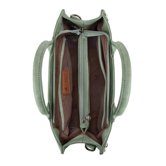 MW1323-8011GN - Montana West Tooled Collection Tote/Crossbody