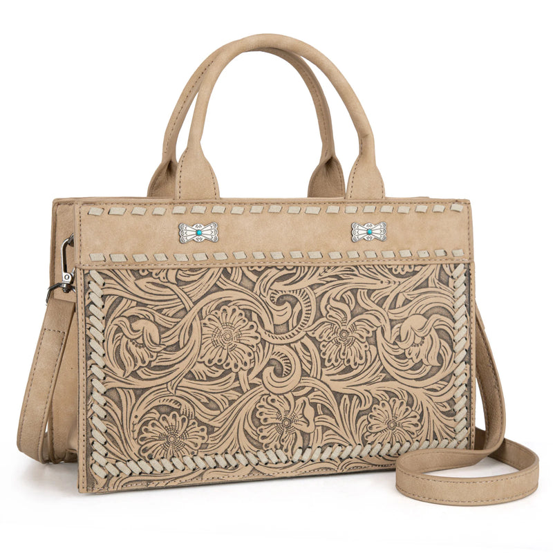 Load image into Gallery viewer, MW1323-8011TN - Montana West Tooled Collection Tote/Crossbody
