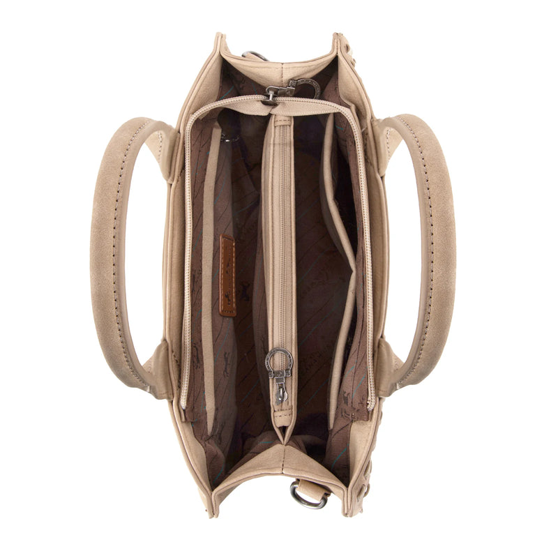 Load image into Gallery viewer, MW1323-8011TN - Montana West Tooled Collection Tote/Crossbody
