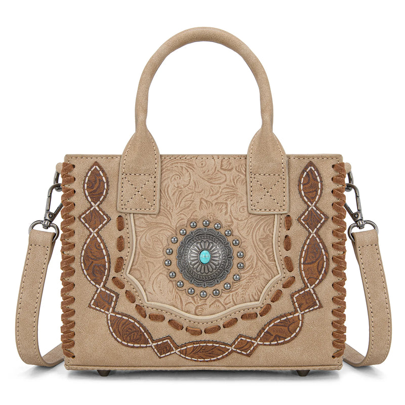 Load image into Gallery viewer, MW1331-8322TN - Montana West Concho Collection Small Tote/Crossbody - Tan
