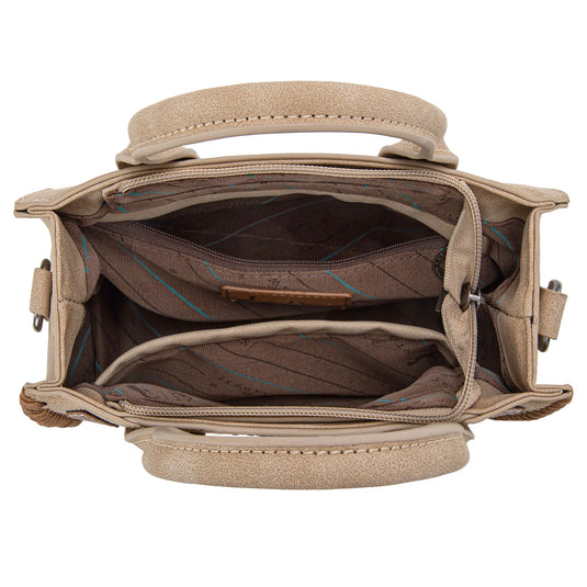 MW1331-8322TN - Montana West Concho Collection Small Tote/Crossbody - Tan
