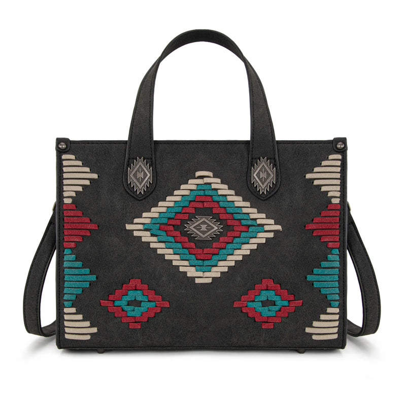 Load image into Gallery viewer, MW1332-8322BK - Montana West Aztec Collection Tote/Crossbody
