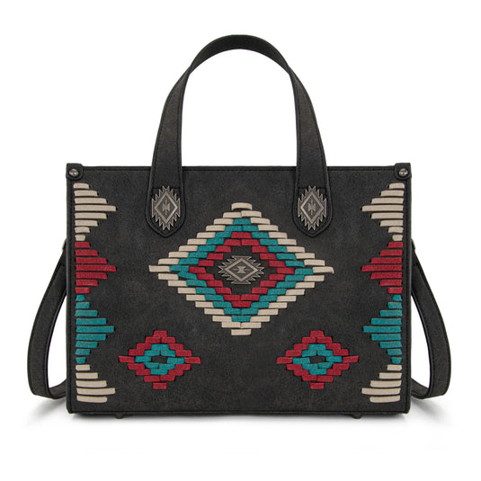 MW1332-8322BK - Montana West Aztec Collection Tote/Crossbody
