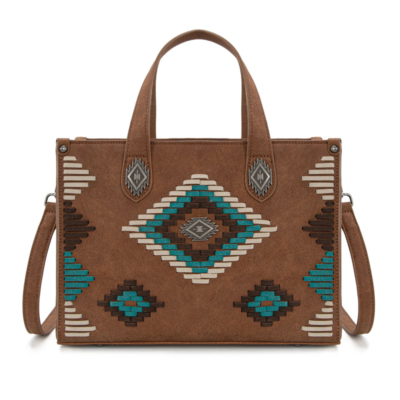 Load image into Gallery viewer, MW1332-8322BR - Montana West Aztec Collection Tote/Crossbody
