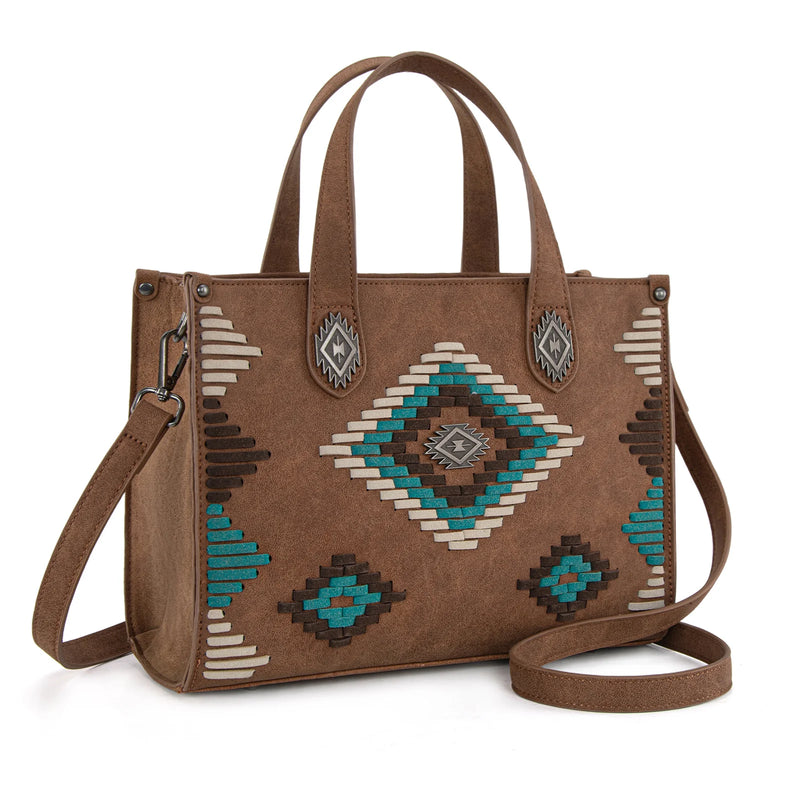 Load image into Gallery viewer, MW1332-8322BR - Montana West Aztec Collection Tote/Crossbody
