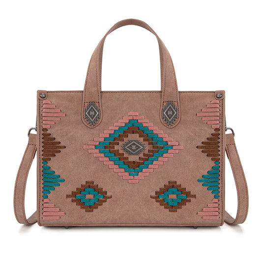 MW1332-8322DPK -  Montana West Aztec Collection Tote/Crossbody