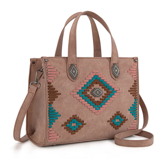 MW1332-8322DPK -  Montana West Aztec Collection Tote/Crossbody