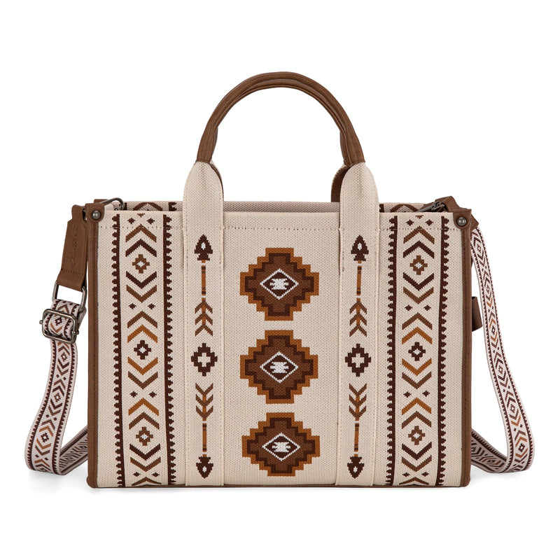 Load image into Gallery viewer, MW1333-8113BG - Montana West Aztec Retro Arrows Dual Sided Print Large Tote/Crossbody

