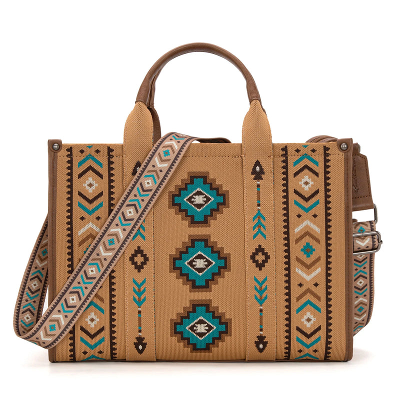 Load image into Gallery viewer, MW1333-8113BR - Montana West Aztec Retro Arrows Dual Sided Print Large Tote/Crossbody
