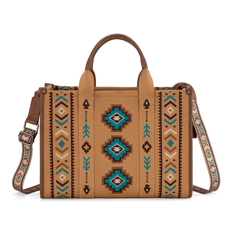Load image into Gallery viewer, MW1333-8113BR - Montana West Aztec Retro Arrows Dual Sided Print Large Tote/Crossbody
