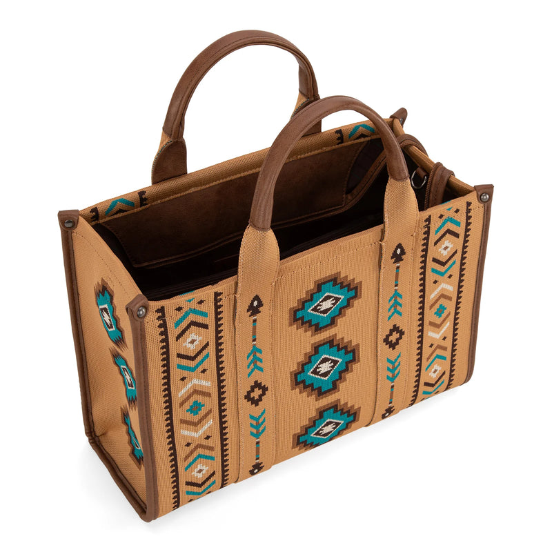Load image into Gallery viewer, MW1333-8113BR - Montana West Aztec Retro Arrows Dual Sided Print Large Tote/Crossbody
