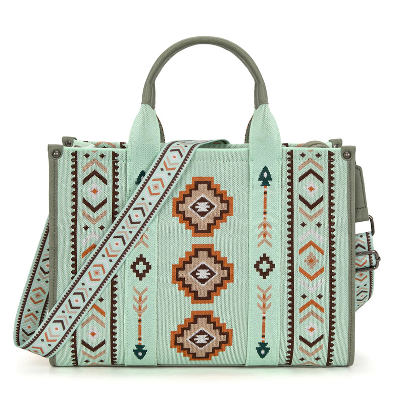 Load image into Gallery viewer, MW1333-8113GN - Montana West Aztec Retro Arrows Dual Sided Print Large Tote/Crossbody
