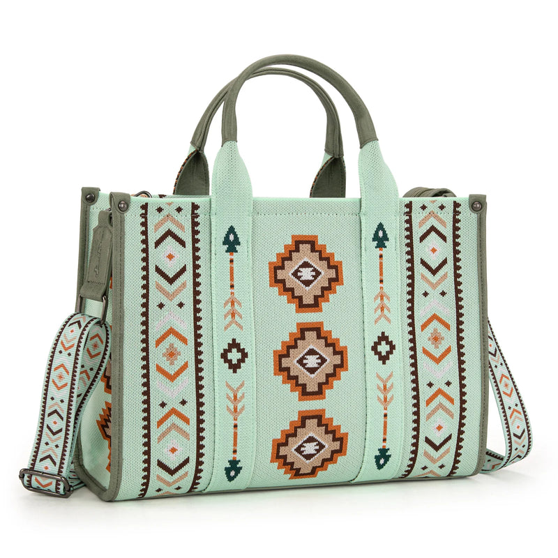 Load image into Gallery viewer, MW1333-8113GN - Montana West Aztec Retro Arrows Dual Sided Print Large Tote/Crossbody
