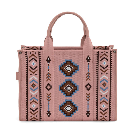 MW1333-8113PK - Montana West Aztec Retro Arrows Dual Sided Print Large Tote/Crossbody