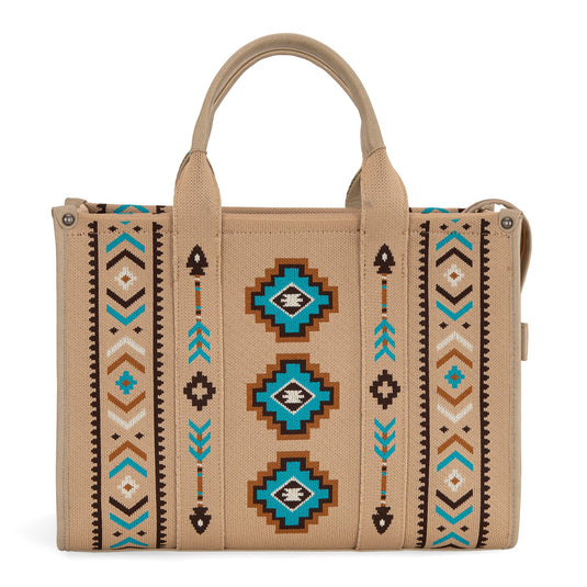 MW1333-8113TN - Montana West Aztec Retro Arrows Dual Sided Print Large Tote/Crossbody