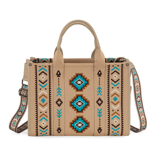 MW1333-8113TN - Montana West Aztec Retro Arrows Dual Sided Print Large Tote/Crossbody