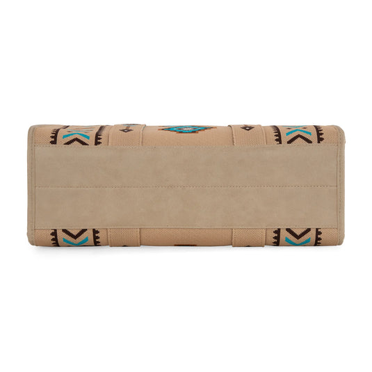 MW1333-8113TN - Montana West Aztec Retro Arrows Dual Sided Print Large Tote/Crossbody