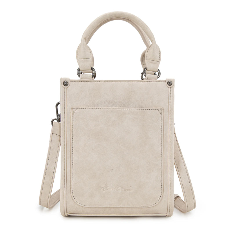 Load image into Gallery viewer, MW1334-1831BG - Montana West Embroidered Aztec Small Tote/Crossbody - Beige
