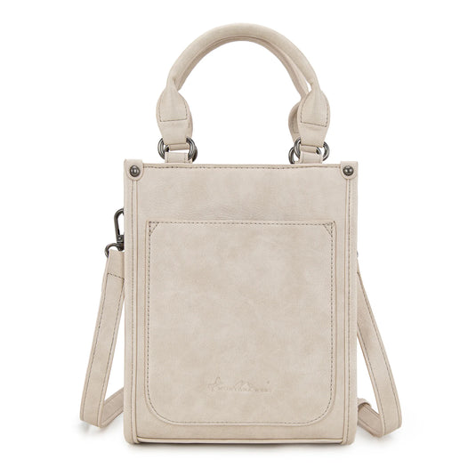 MW1334-1831BG - Montana West Embroidered Aztec Small Tote/Crossbody - Beige