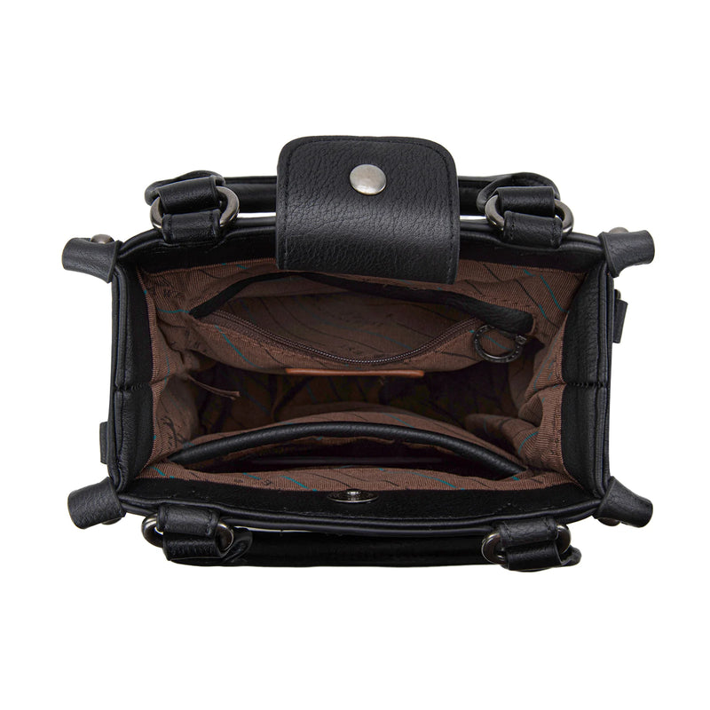 Load image into Gallery viewer, MW1334-1831BK - Montana West Embroidered Aztec Small Tote/Crossbody - Black
