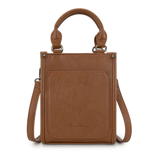 MW1334-1831BR - Montana West Embroidered Aztec Small Tote/Crossbody - Brown