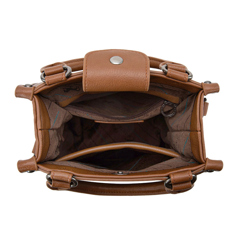 Load image into Gallery viewer, MW1334-1831BR - Montana West Embroidered Aztec Small Tote/Crossbody - Brown
