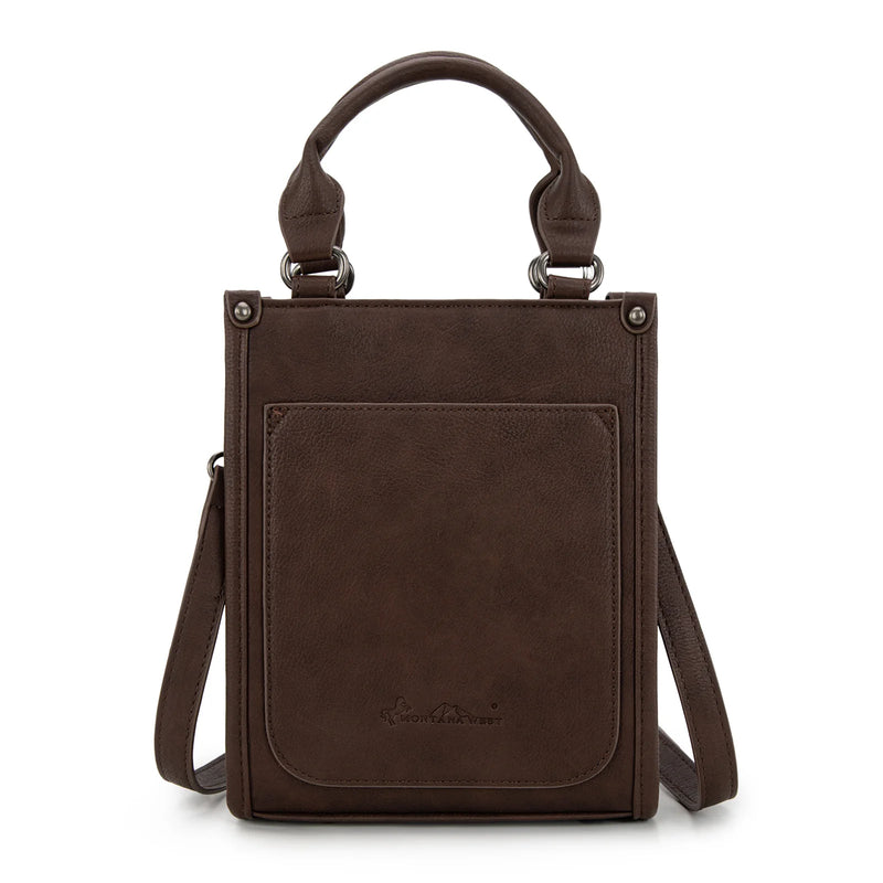 Load image into Gallery viewer, MW1334-1831CF - Montana West Embroidered Aztec Small Tote/Crossbody - Coffee
