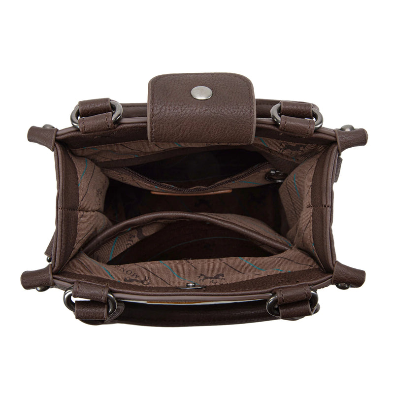 Load image into Gallery viewer, MW1334-1831CF - Montana West Embroidered Aztec Small Tote/Crossbody - Coffee
