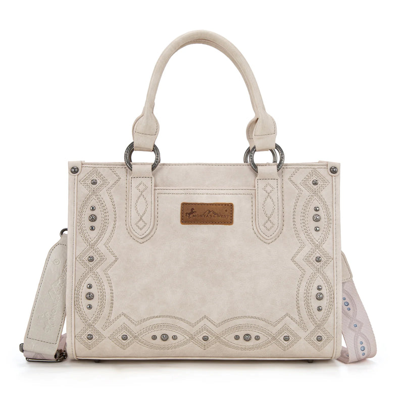 Load image into Gallery viewer, MW1334G-8250BG - Montana West Embroidered Concealed Carry Collection Tote - Beige
