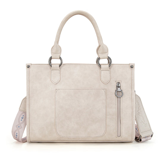 MW1334G-8250BG - Montana West Embroidered Concealed Carry Collection Tote - Beige